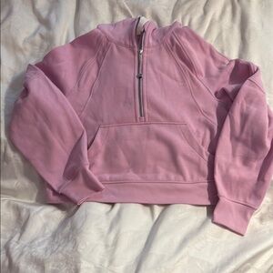 Pink Women's Half-Zip Lululemon Cropped Sweater